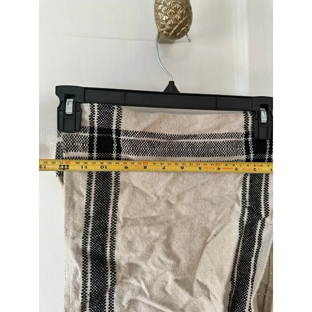 Black and white plaid three fabric table placemats